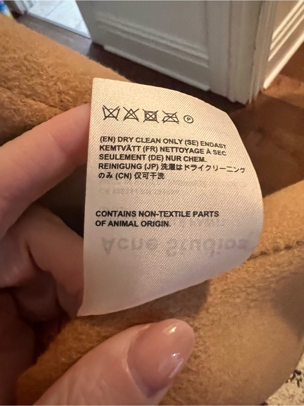 Acne camel wool belted long coat - Picture 5 of 6